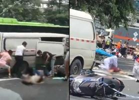 راننده چینی عابران پیاده را زیر گرفت