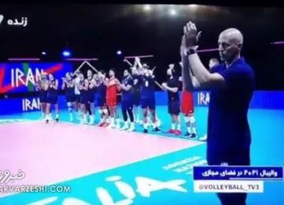پرمعناترین تصاویر ملاقات والیبال ایران و آمریکا، آمریکایی ها برای ایران دست زدند