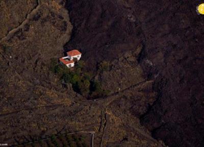 نجات معجزه آسای یک خانه از گدازه های آتشفشان