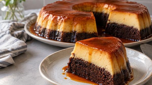 طرز تهیه فلن کیک شکلاتی با کارامل؛ آموزش مرحله به مرحله