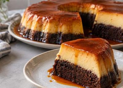 طرز تهیه فلن کیک شکلاتی با کارامل؛ آموزش مرحله به مرحله